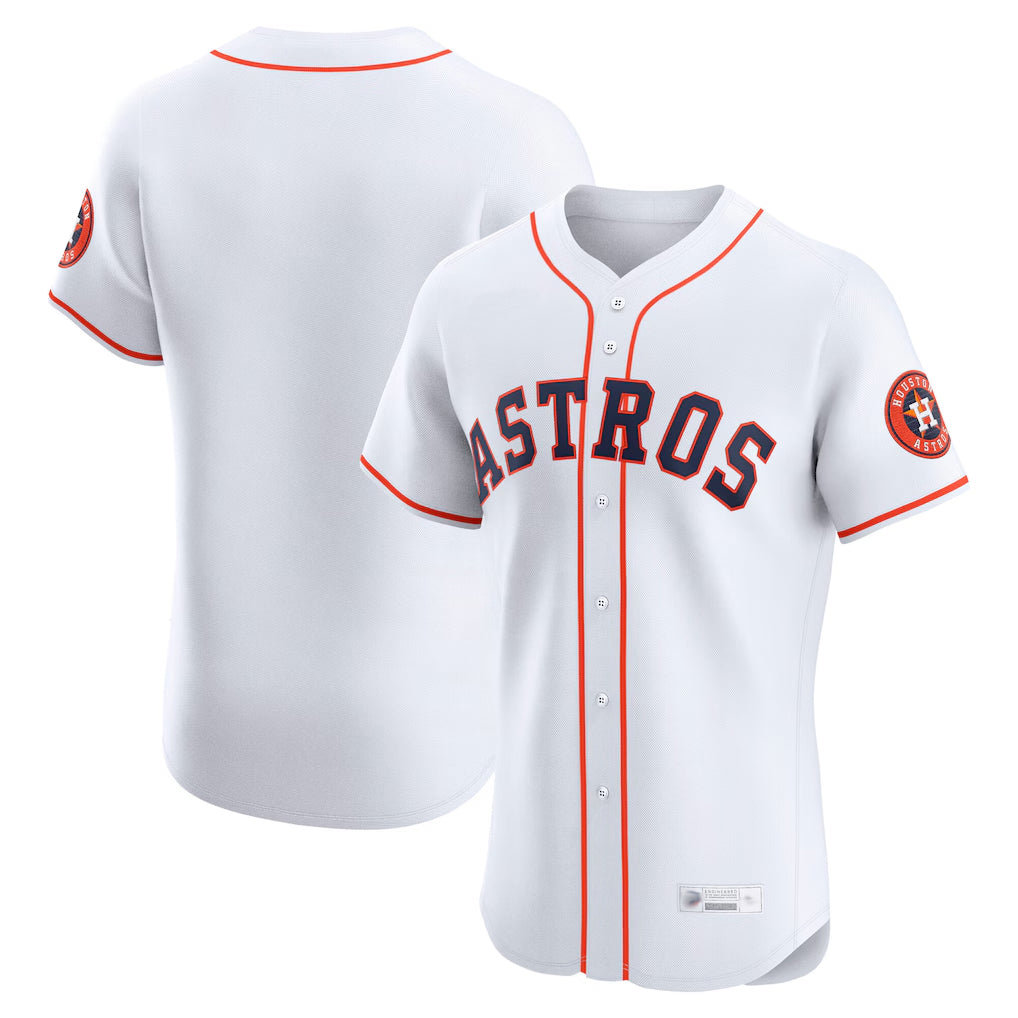Pouc H.Astros White Home Limited Elite Blank Player Stitched Jerseys