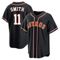 Pouc H.Astros #11 Cam Smith Player Black Fashion Out Home Game Stitched Jerseys