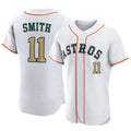Pouc H.Astros #11 Cam Smith Player Gold Collection Limited Elite Home Stitched Jerseys