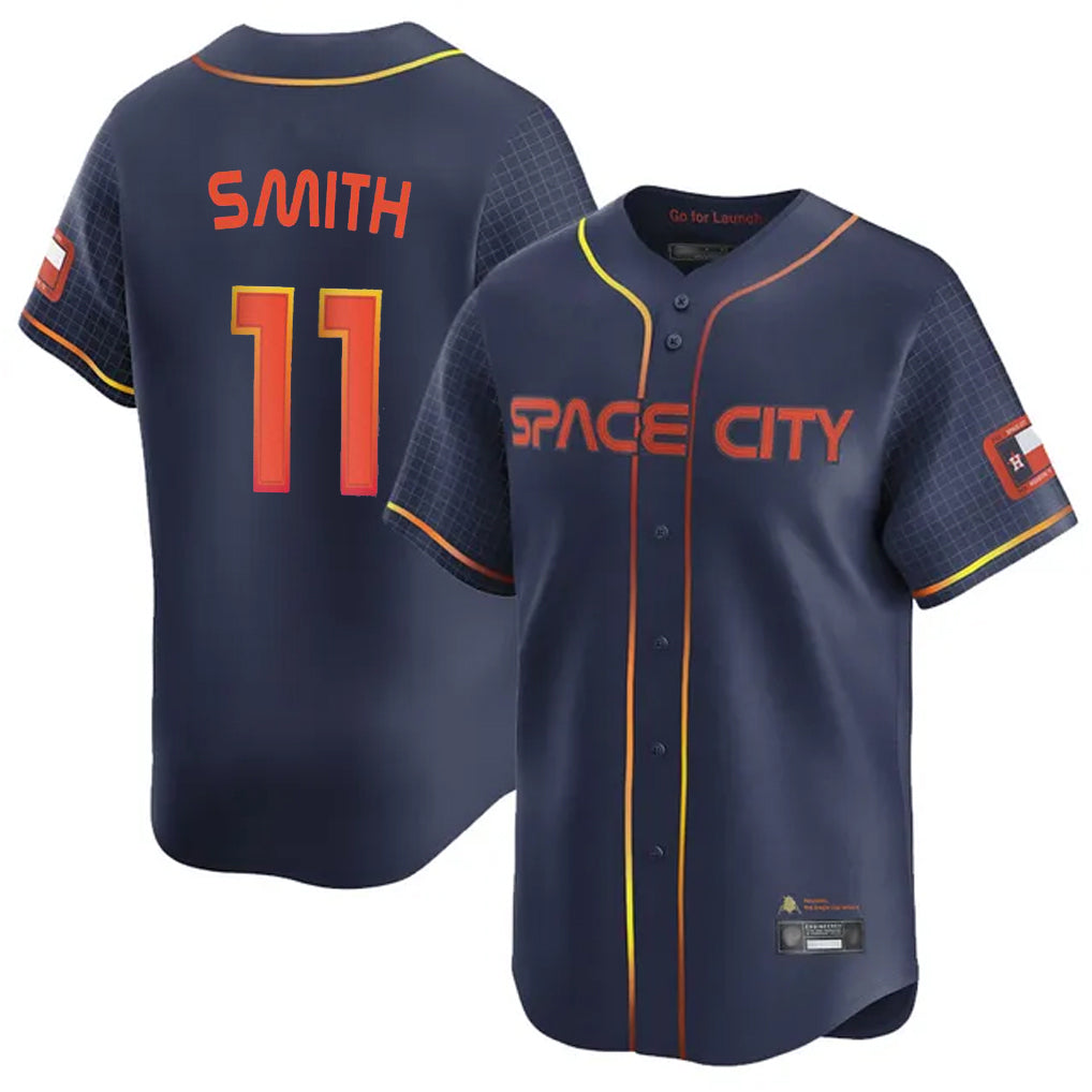 Pouc H.Astros #11 Cam Smith Player Navy City Connect Home Limited Stitched Jerseys