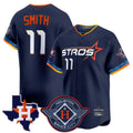 Pouc H.Astros #11 Cam Smith Player Navy City Connect Texas Patch Vapor Premier Limited Home Stitched Jerseys