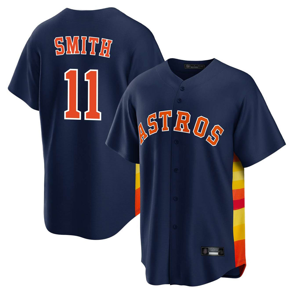 Pouc H.Astros #11 Cam Smith Player Navy Home Game Stitched Jerseys