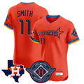 Pouc H.Astros #11 Cam Smith Player Orange City Connect Texas Patch Vapor Premier Limited Elite Home Stitched Jerseys