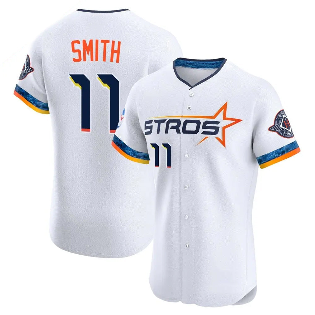 Pouc H.Astros #11 Cam Smith Player White City Connect Limited Elite Home Stitched Jerseys