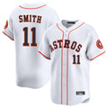 Pouc H.Astros #11 Cam Smith Player White Home Limited Stitched Jerseys