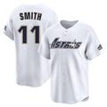 Pouc H.Astros #11 Cam Smith Player White Throwback Cooperstown Collection Limited Stitched Jerseys