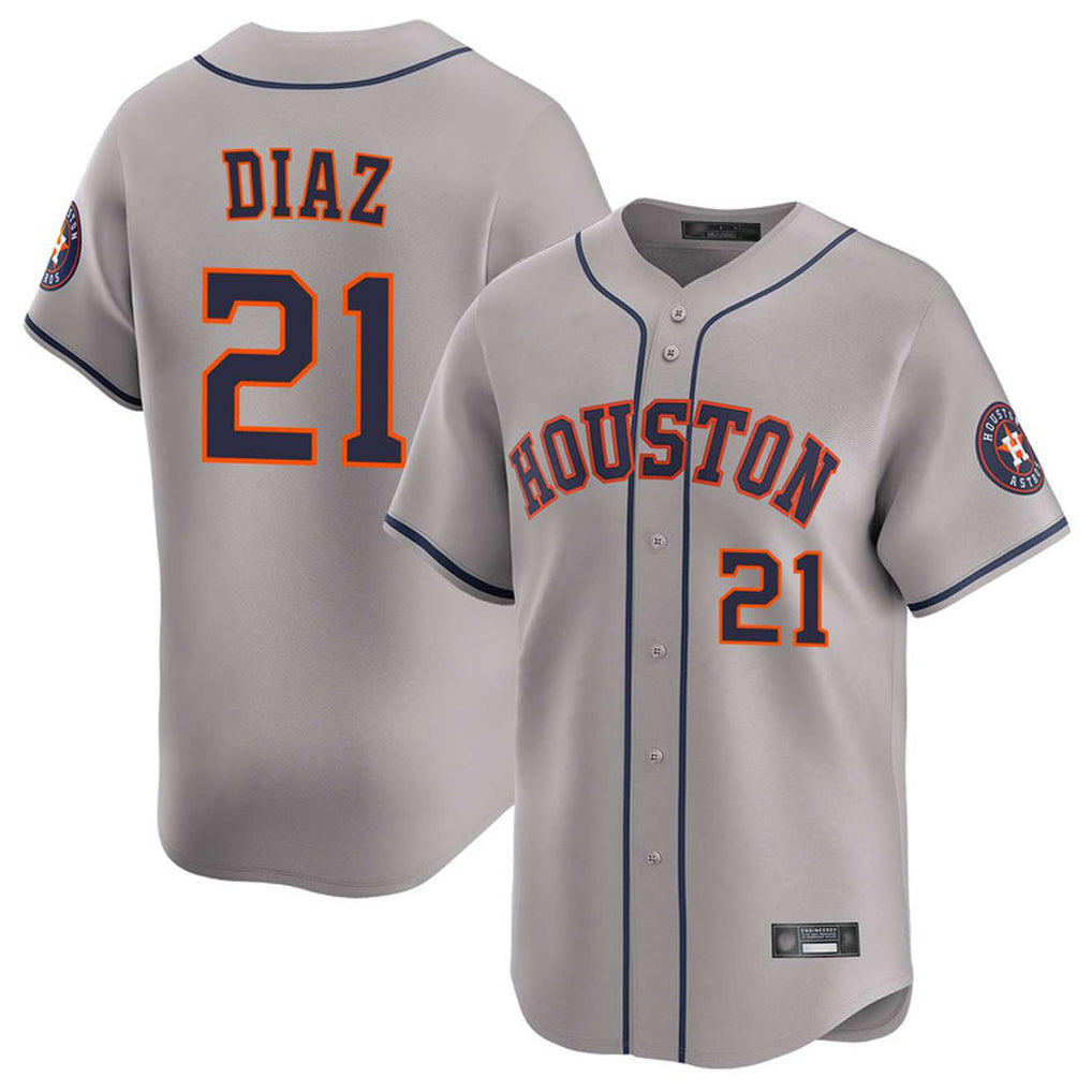 Pouc H.Astros #21 Yainer Diaz Player Gray Home Limited Stitched Jerseys