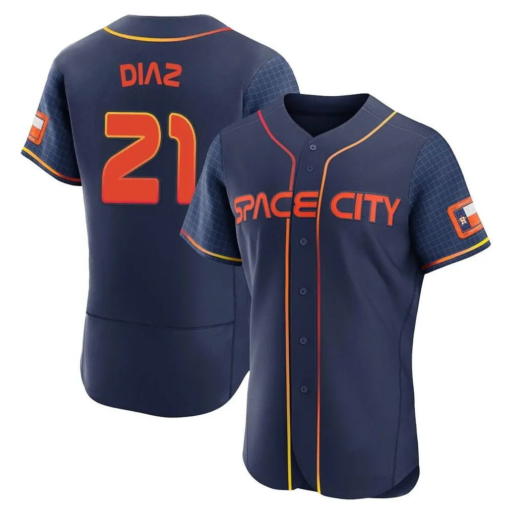 Pouc H.Astros #21 Yainer Diaz Player Navy City Connect Limited Elite Home Stitched Jerseys