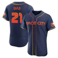 Pouc H.Astros #21 Yainer Diaz Player Navy City Connect Limited Elite Home Stitched Jerseys