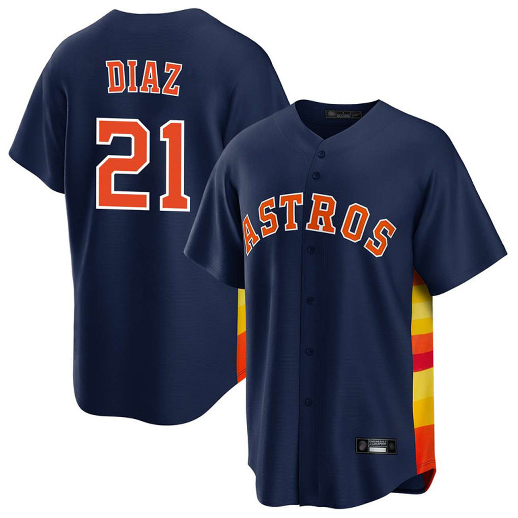 Pouc H.Astros #21 Yainer Diaz Player Navy Home Game Stitched Jerseys