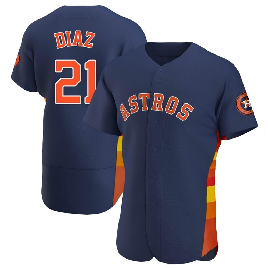 Pouc H.Astros #21 Yainer Diaz Player Navy Home Limited Elite Stitched Jerseys
