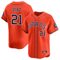 Pouc H.Astros #21 Yainer Diaz Player Orange Home Limited Stitched Jerseys