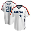 Pouc H.Astros #21 Yainer Diaz Player White Cooperstown Collection T-shirt Stitched Jerseys