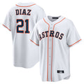 Pouc H.Astros #21 Yainer Diaz Player White Home Game Stitched Jerseys