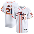 Pouc H.Astros #21 Yainer Diaz Player White Home Limited Stitched Jerseys