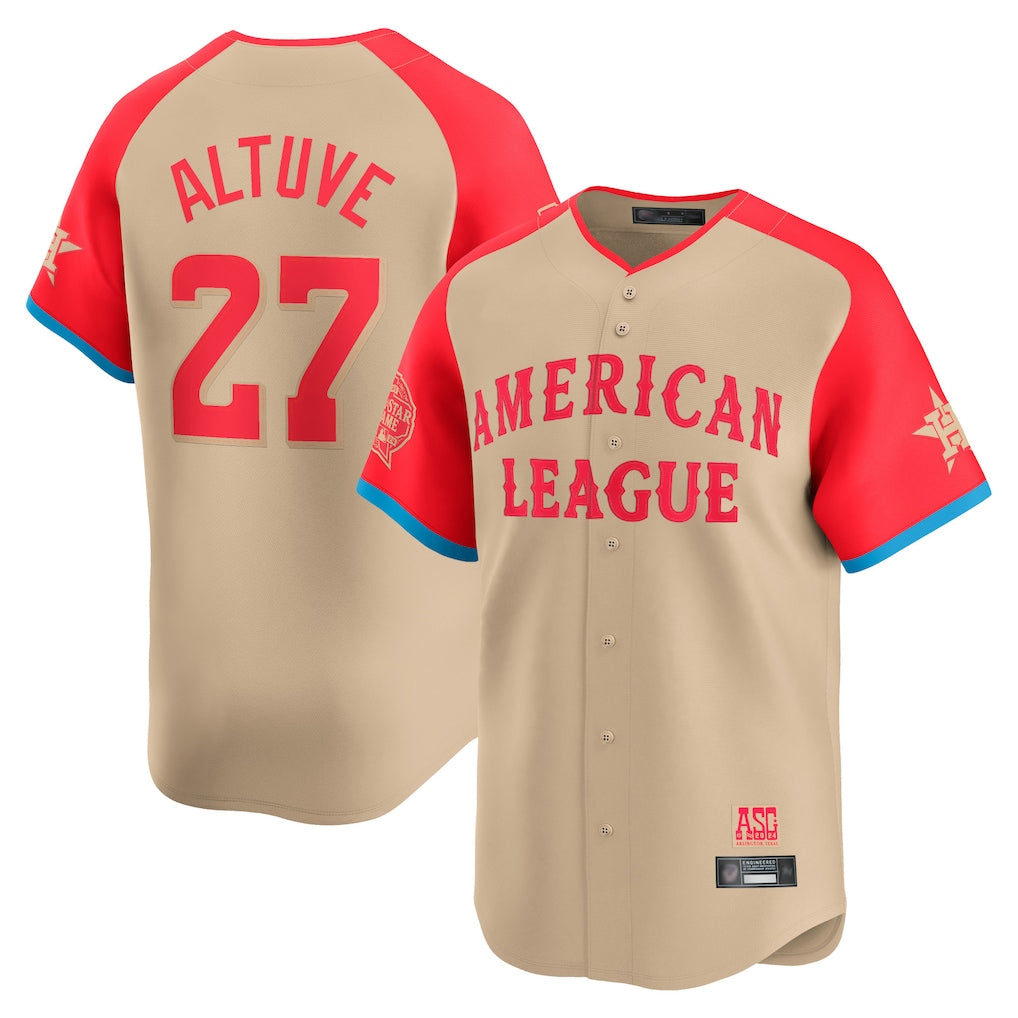 Pouc H.Astros #27 Jose Altuve Player Cream American League All-Star Game Limited Stitched Jerseys