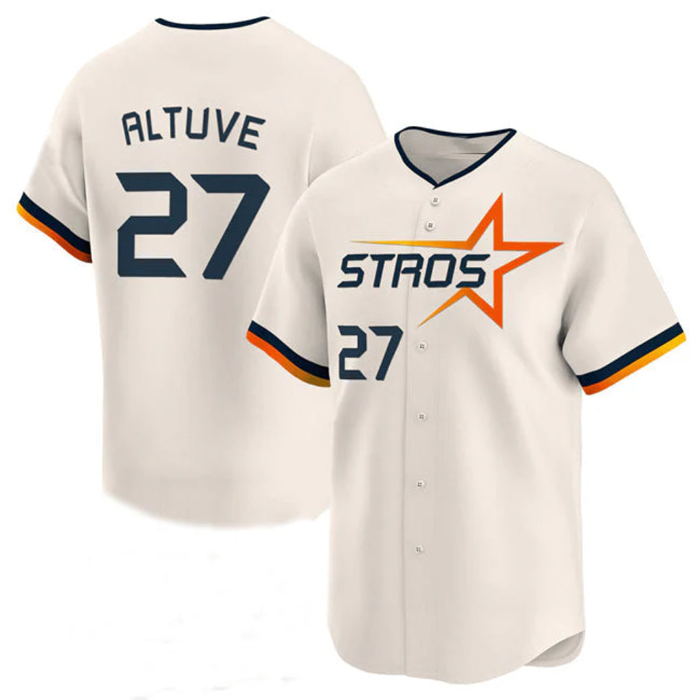 Pouc H.Astros #27 Jose Altuve Player Cream City Connect Limited Home Stitched Jerseys