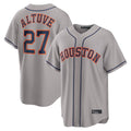 Pouc H.Astros #27 Jose Altuve Player Gray Home Game Stitched Jerseys