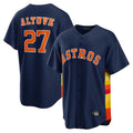 Pouc H.Astros #27 Jose Altuve Player Navy Home Game Stitched Jerseys