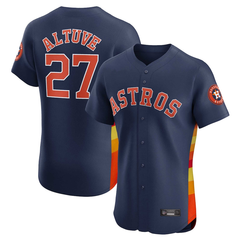 Pouc H.Astros #27 Jose Altuve Player Navy Limited Elite Home Stitched Jerseys
