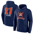 Pouc H.Astros #27 Jose Altuve Player Navy Pullover Hoodie Stitched Jerseys