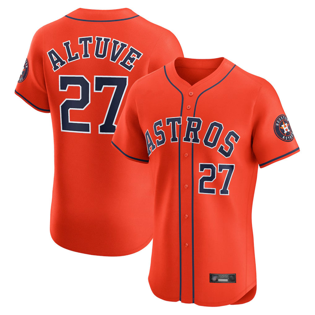 Pouc H.Astros #27 Jose Altuve Player Orange Home Limited Elite Stitched Jerseys