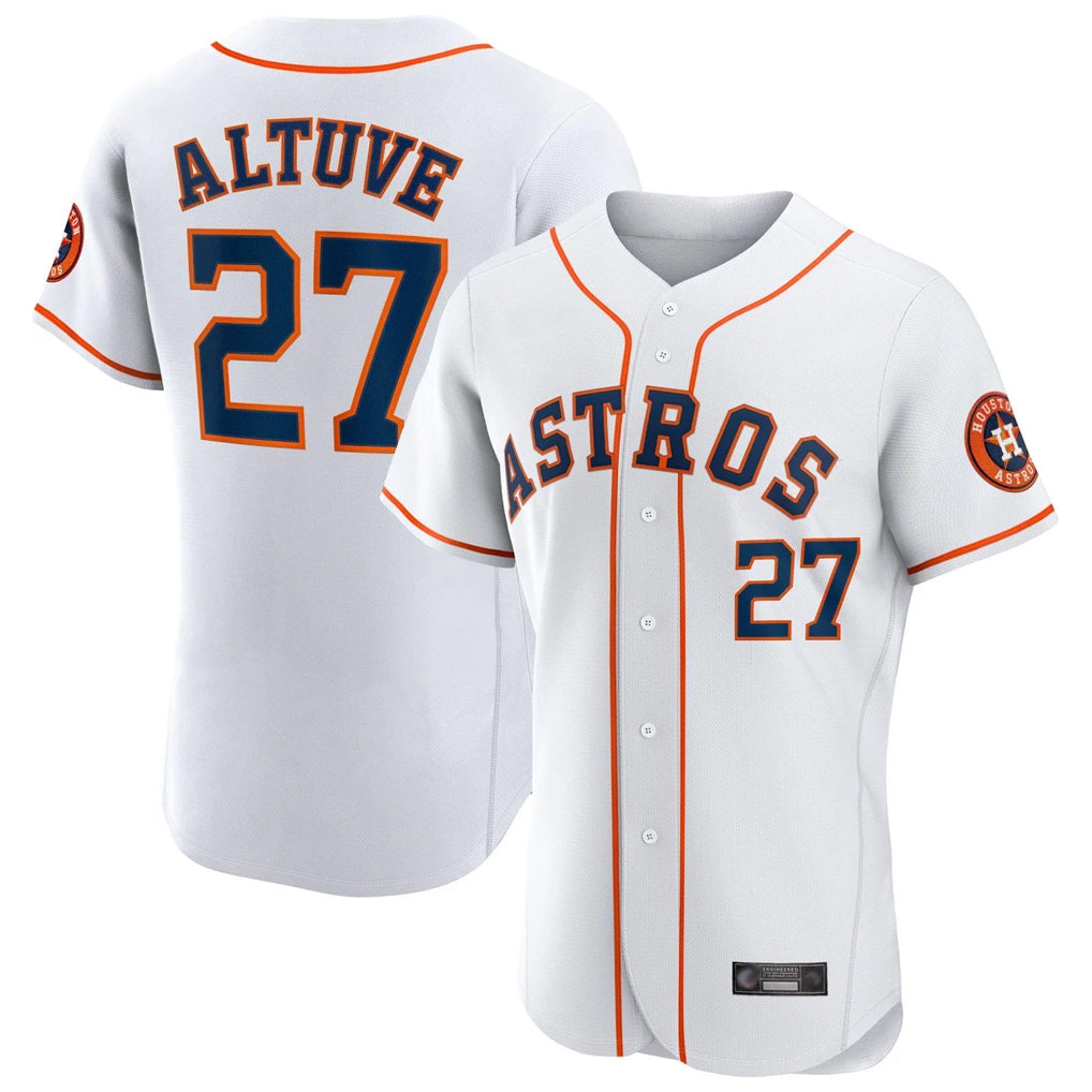 Pouc H.Astros #27 Jose Altuve Player White Limited Elite Home Stitched Jerseys