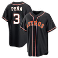 Pouc H.Astros #3 Jeremy Pe?a Player Black Fashion Out Home Game Stitched Jerseys
