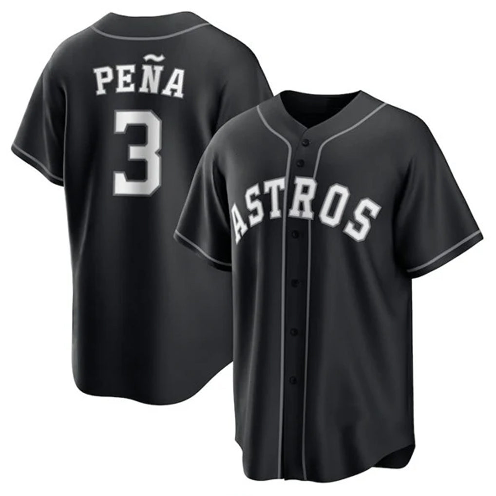 Pouc H.Astros #3 Jeremy Pe?a Player Black Home Game Stitched Jerseys