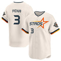 Pouc H.Astros #3 Jeremy Pe?a Player Cream Limited Home Stitched Jerseys