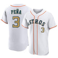 Pouc H.Astros #3 Jeremy Pe?a Player Gold Collection Limited Elite Home Stitched Jerseys