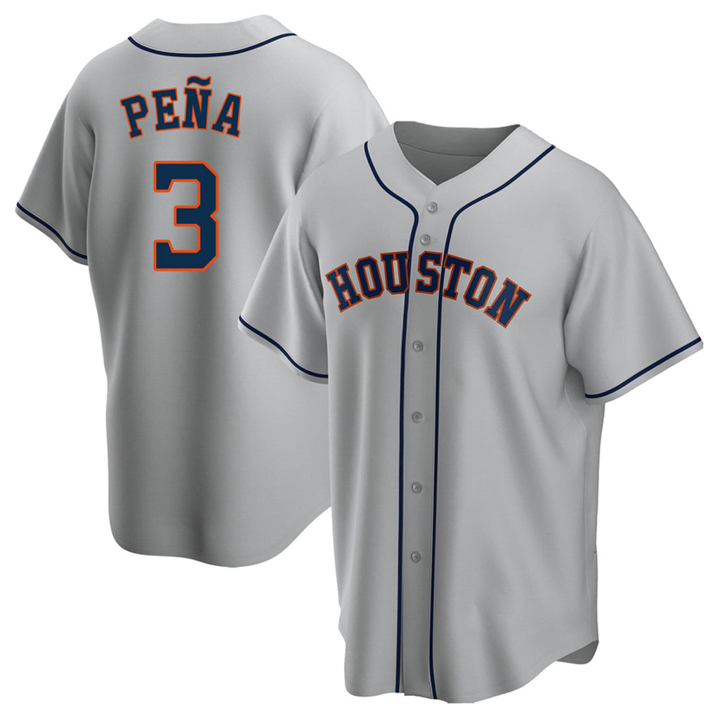 Pouc H.Astros #3 Jeremy Pe?a Player Gray Home Game Stitched Jerseys