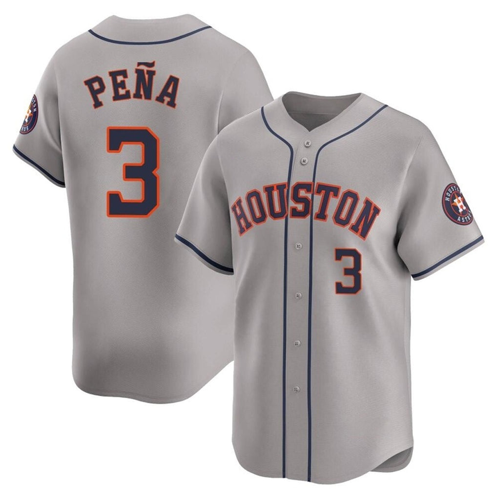 Pouc H.Astros #3 Jeremy Pe?a Player Gray Home Limited Stitched Jerseys