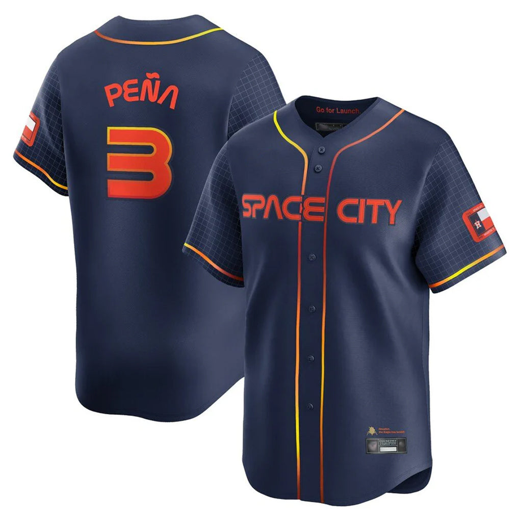 Pouc H.Astros #3 Jeremy Pe?a Player Navy City Connect Home Limited Stitched Jerseys