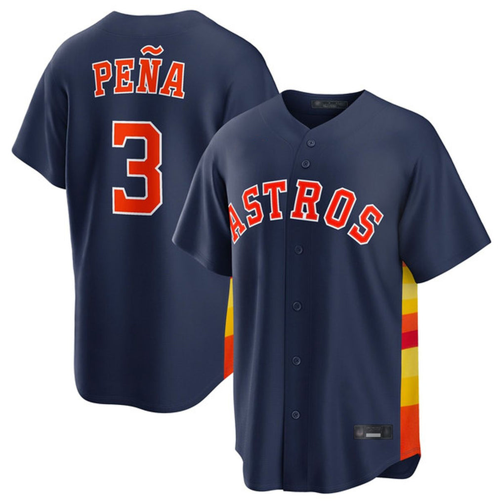 Pouc H.Astros #3 Jeremy Pe?a Player Navy Home Game Stitched Jerseys
