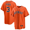 Pouc H.Astros #3 Jeremy Pe?a Player Orange Home Game Stitched Jerseys