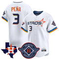 Pouc H.Astros #3 Jeremy Pe?a Player White City Connect Texas Patch Vapor Premier Limited Home Stitched Jerseys