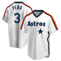 Pouc H.Astros #3 Jeremy Pe?a Player White Cooperstown Collection T-shirt Stitched Jerseys