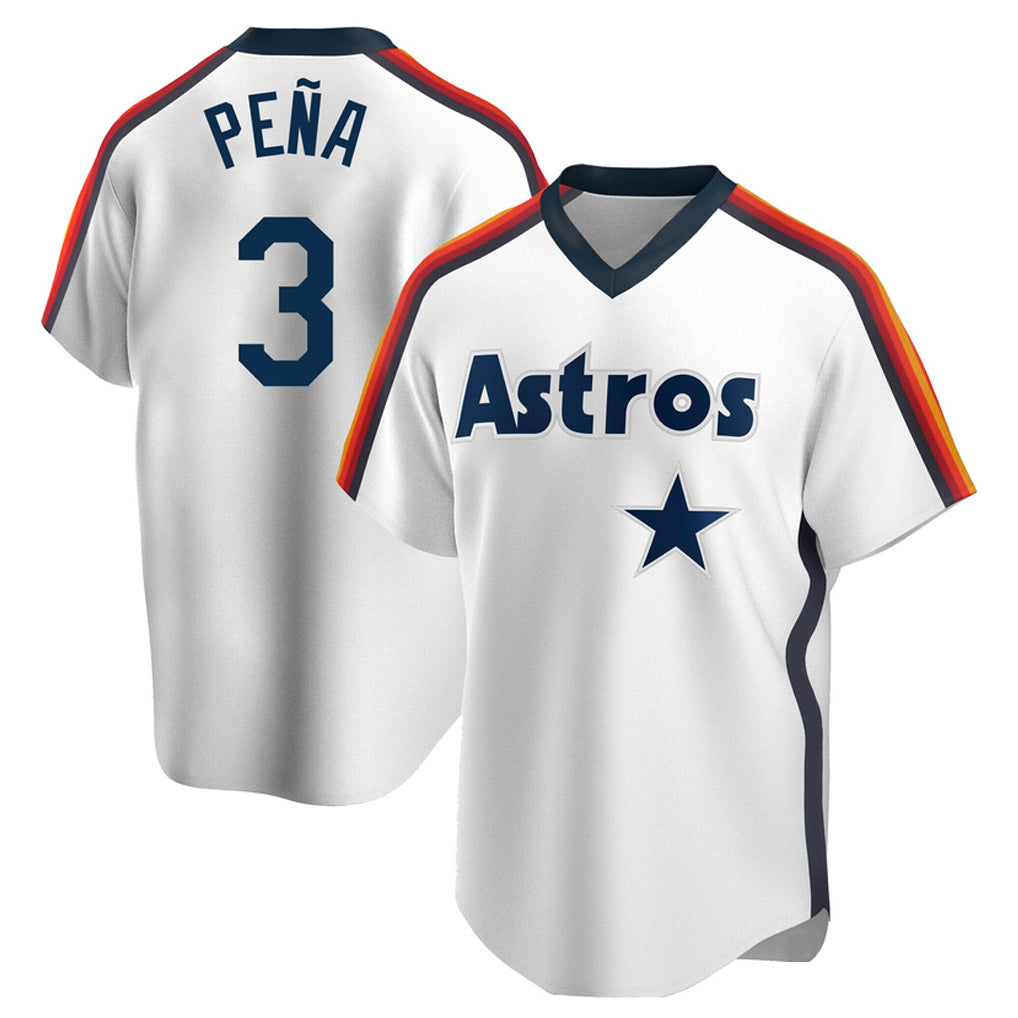 Pouc H.Astros #3 Jeremy Pe?a Player White Cooperstown Collection T-shirt Stitched Jerseys
