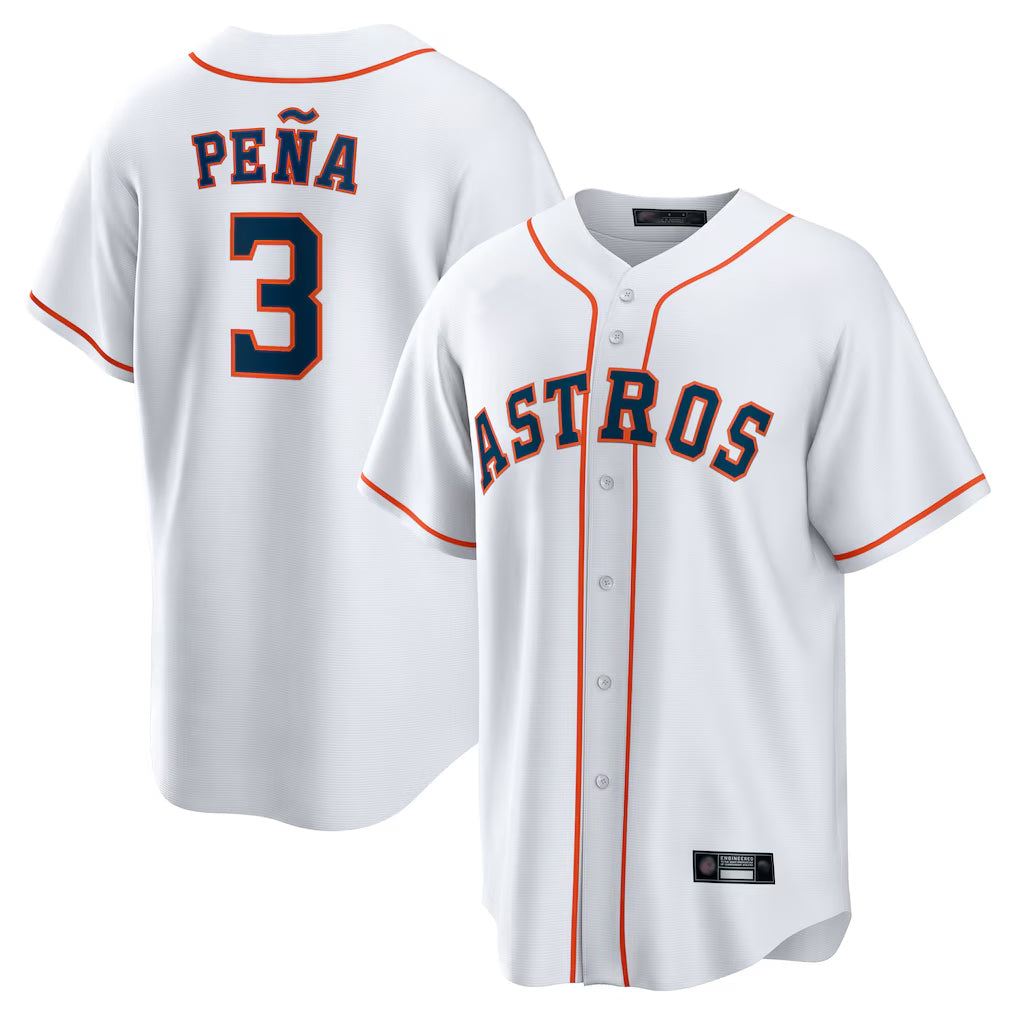 Pouc H.Astros #3 Jeremy Pe?a Player White Home Game Stitched Jerseys