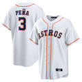 Pouc H.Astros #3 Jeremy Pe?a Player White Home Game Stitched Jerseys