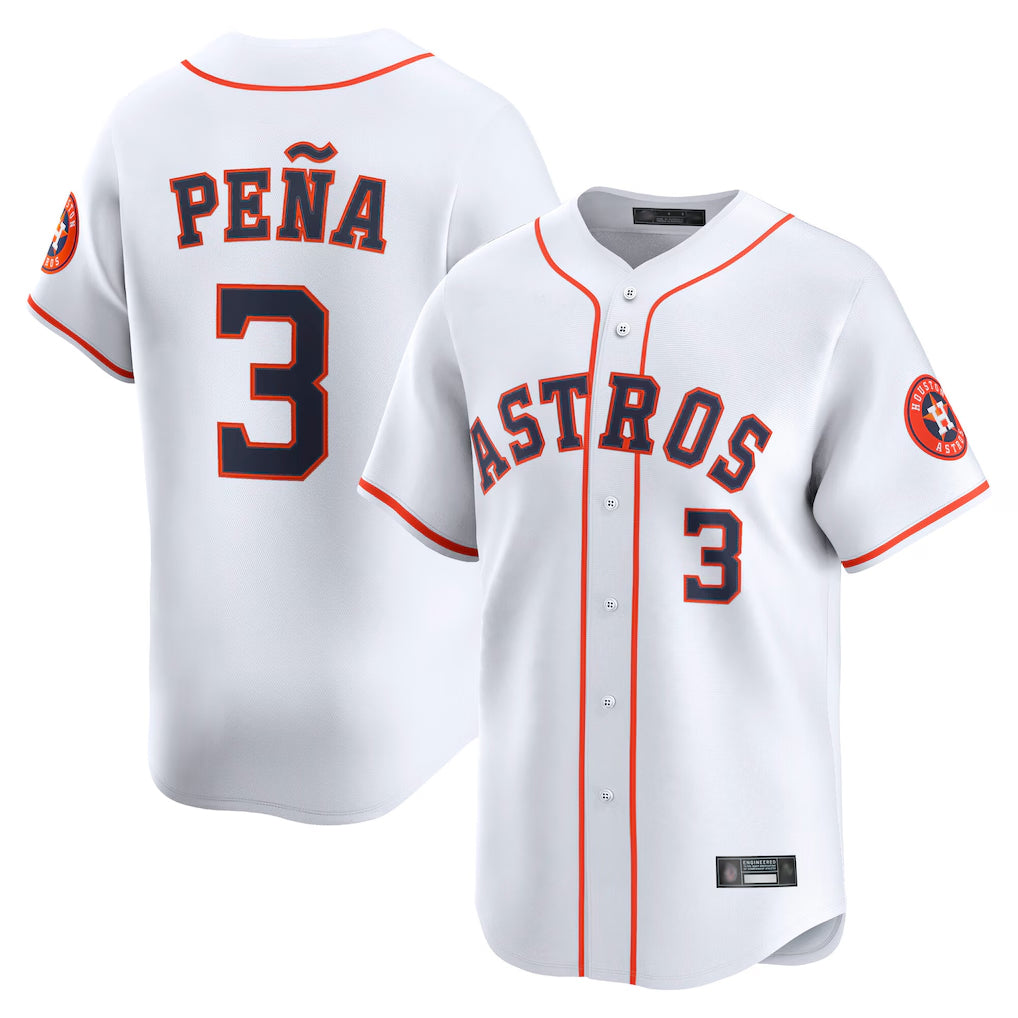 Pouc H.Astros #3 Jeremy Pe?a Player White Home Limited Stitched Jerseys