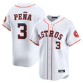 Pouc H.Astros #3 Jeremy Pe?a Player White Home Limited Stitched Jerseys