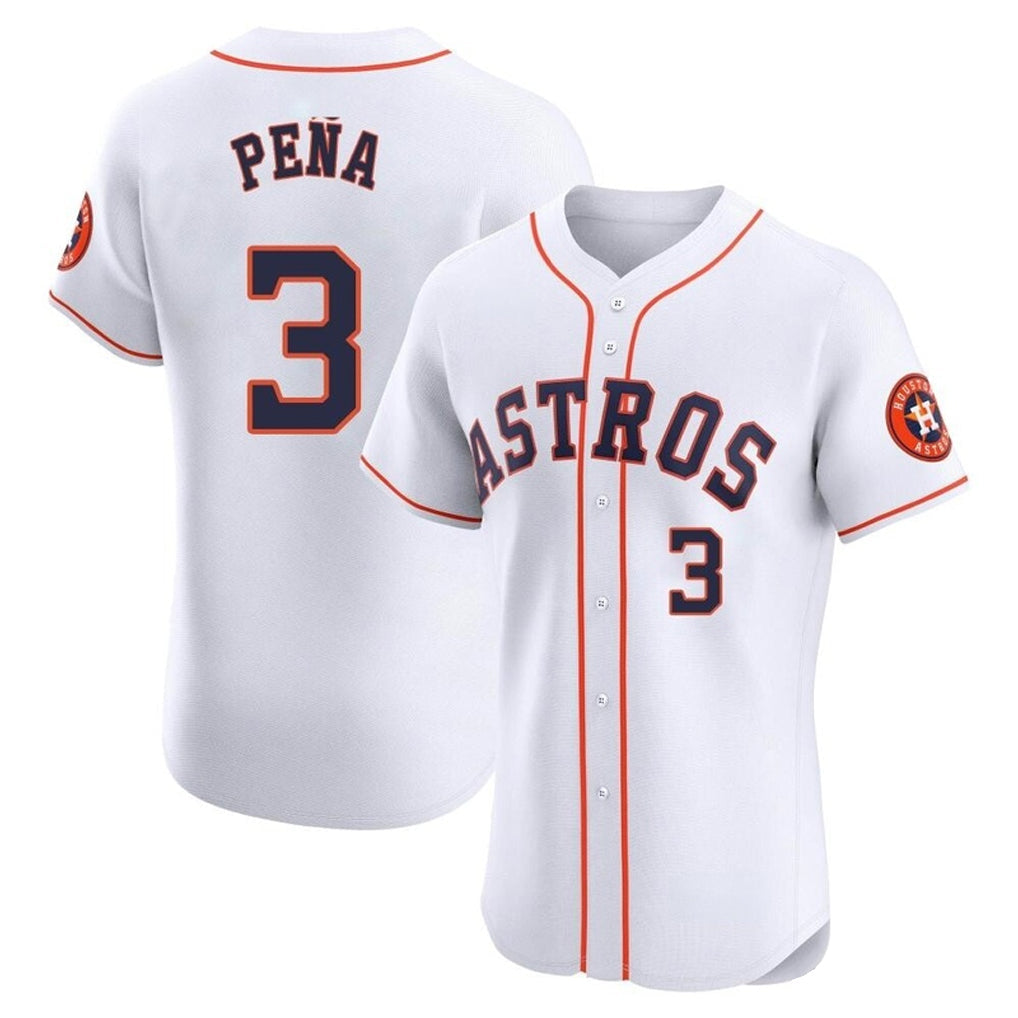 Pouc H.Astros #3 Jeremy Pe?a Player White Limited Elite Home Stitched Jerseys