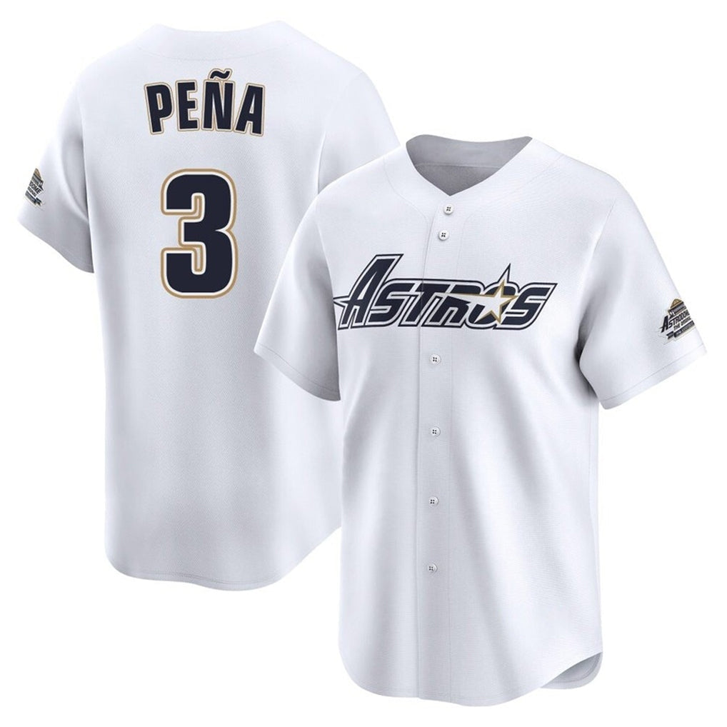 Pouc H.Astros #3 Jeremy Pe?a Player White Throwback Cooperstown Collection Limited Stitched Jerseys