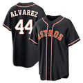 Pouc H.Astros #44 Yordan Alvarez Player Black Fashion Out Home Game Stitched Jerseys