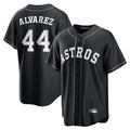 Pouc H.Astros #44 Yordan Alvarez Player Black Home Game Stitched Jerseys