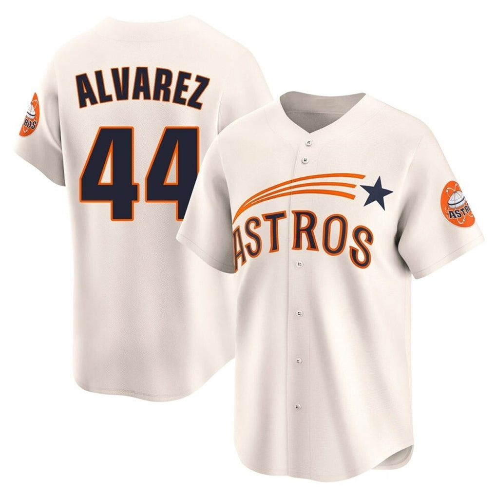 Pouc H.Astros #44 Yordan Alvarez Player Cream Throwback Cooperstown Collection Limited Stitched Jerseys