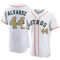 Pouc H.Astros #44 Yordan Alvarez Player Gold Collection Limited Elite Home Stitched Jerseys