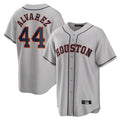 Pouc H.Astros #44 Yordan Alvarez Player Gray Home Game Stitched Jerseys